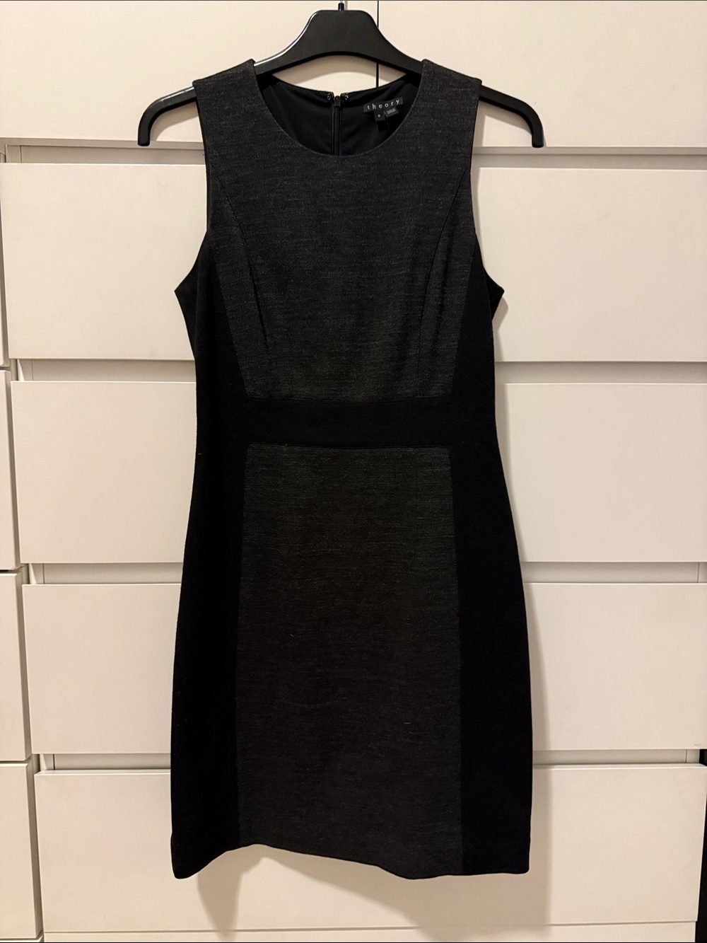 Theory Tank Mini Dress in Grey and Black - Size 0